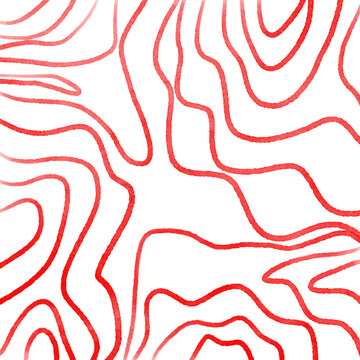 Red Watercolor Topography Lines