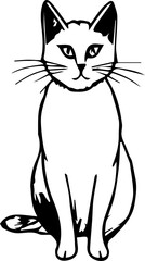 black outline of hand drawn cat simple vectoR