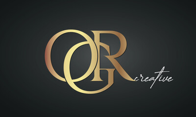luxury letters OGR golden logo icon premium monogram, creative royal logo design	
 - obrazy, fototapety, plakaty