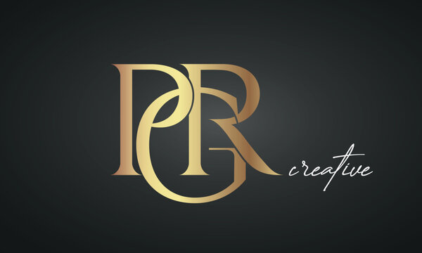 luxury letters PGR golden logo icon premium monogram, creative royal logo design	
