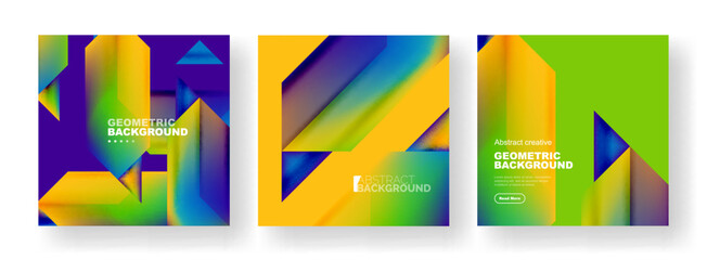 Set of abstract backgrounds. Overlapping geometric elements composition. Vector Illustration For Wallpaper, Banner, Background, Card, Book Illustration, landing page