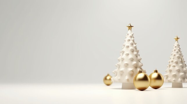 Merry Christmas and Happy New Year Background, Xmas Tree Decoration Ornaments. Generative Ai