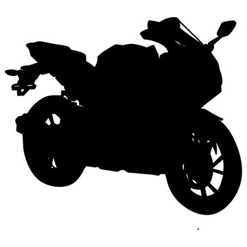 Motorcycle silhouette illustration. Perfect for automotive, racing themed logos, icons, stickers, etc.