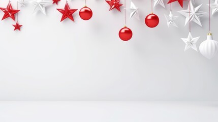 Christmas Holiday Red and White Concept, Happy New Year Decoration Background. Generative Ai