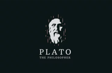 Fotobehang Ancient greek plato the philosopher head logo icon design template flat vector © SachyStd
