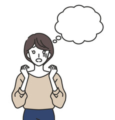 何かに怯える女性