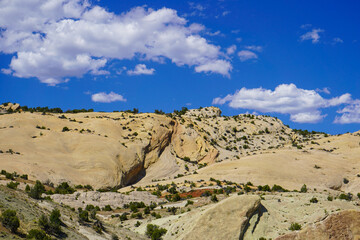 landscape with blue sky and clouds