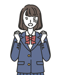 怯える女子高生