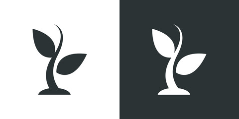 Ecology concept, young growth icon