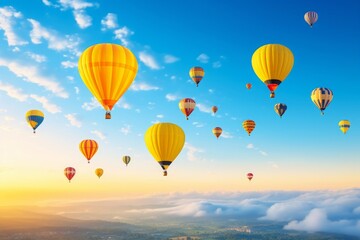 Obraz premium Elegant yellow-themed wedding setup featuring exquisite table decorations, a beautiful bouquet, and other details, radiating joy and romance. Generative AI