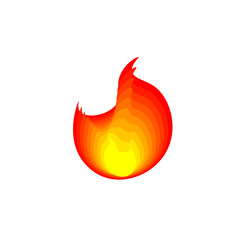 Fire icon illustraion in gradient color