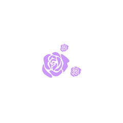 Minimal purple rose icon,symbol,sign illustration