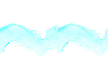 Watercolor wave patterns and light blue splashes. Motion backdrop and copy space above