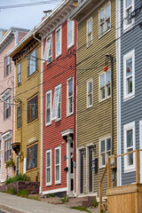 Fototapeta na wymiar Colorful harbor homes of St. John's Newfoundland