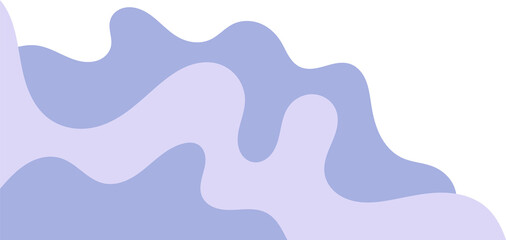 blue cream wavy corner. fluid corner illustration