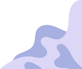 blue cream wavy corner. fluid corner illustration