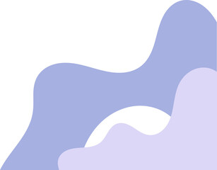 blue cream wavy corner. fluid corner illustration