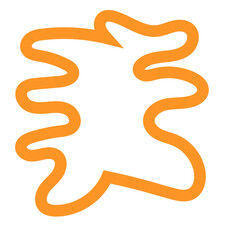 Orange Outline Abstract Shapes 