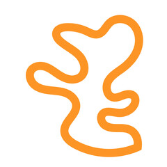 Orange Outline Abstract Shapes 