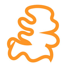 Obraz premium Orange Outline Abstract Shapes 