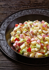 Sweet Apple Salad with celery, marshmallows, pecan