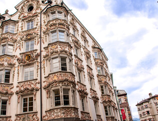 Fototapeta premium Elegance architecture of Helbling House in Innsbruck Austria.