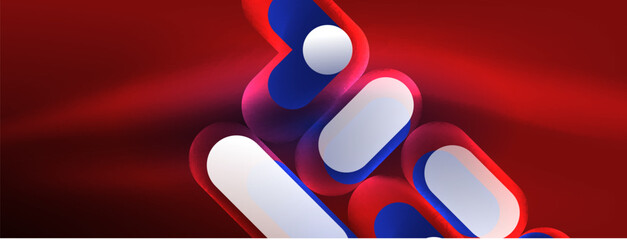 Glowing round shapes abstract background. Template for wallpaper, banner, presentation, background