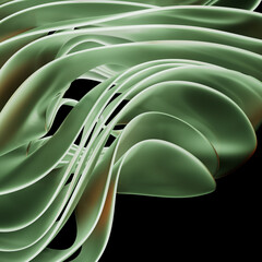 3D rendering arts inspired by neural impulses and jellyfish. soft lines. Glass layers. Abstract shapes in gradient light .