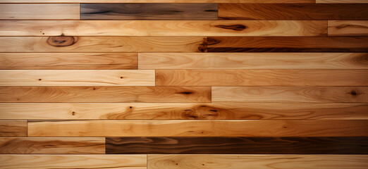 Brown wooden strip parquet maple texture background Generative AI