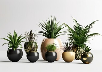 Beautiful plants in ceramic pots