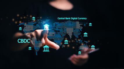 Naklejka na ściany i meble CBDC Central Bank Digital Currency Concept.