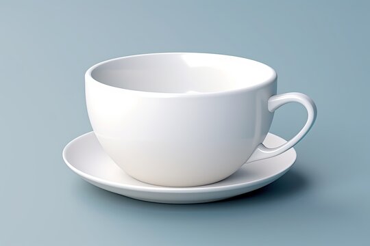 3d illustration of realistic classic white cup