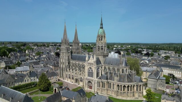 Bayeux cathedral France slow panning drone, aerial 4K footage
Cathedral Basilica of Our Lady of Bayeux,