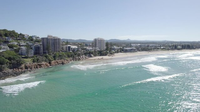 Idyllic Coolum Beach In Queensland, Australia - aerial shot