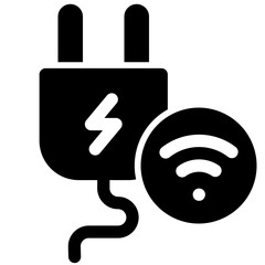 electricity control black solid icon - 624246507