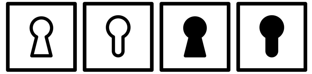 key hole icon set