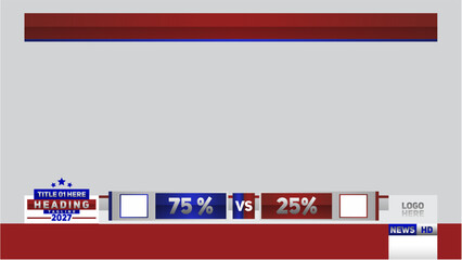  election news graphics with vs percentage