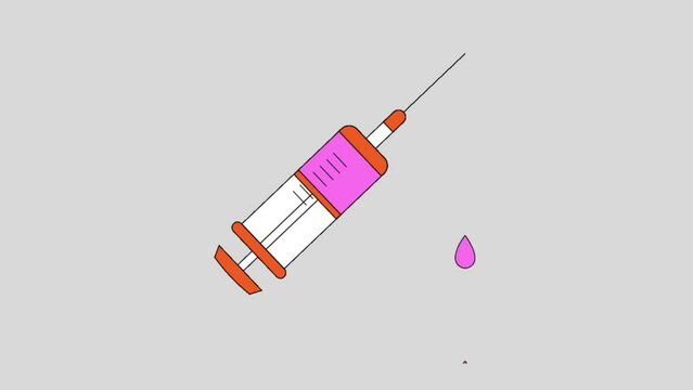Animated videos of medical syringes that are often used by doctors