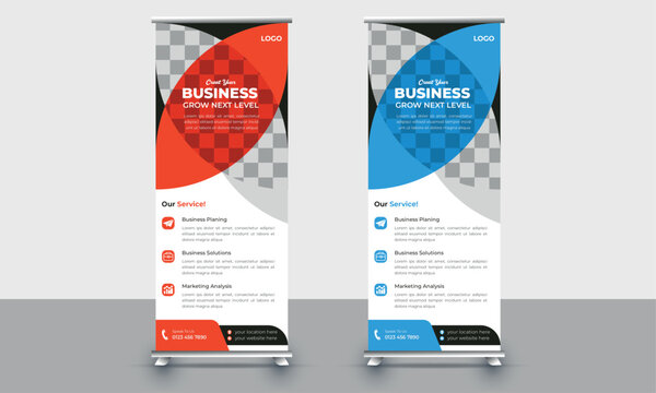 Professional creative roll up banner design, company rack card template, 
