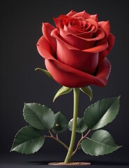 close-up of beautiful red rose on black background