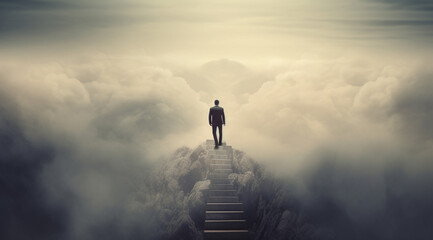 Businessman heading for the top