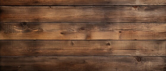 Brown horizontal wooden boards, planks texture background banner