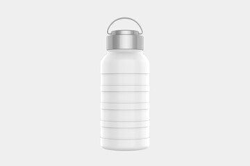 Blank thermos insulated vacuum beverage bottle mockup template. 3d illustration.