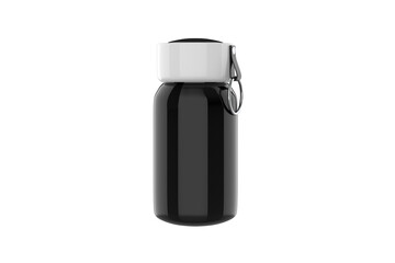 Blank thermos insulated vacuum beverage bottle mockup template. 3d illustration.