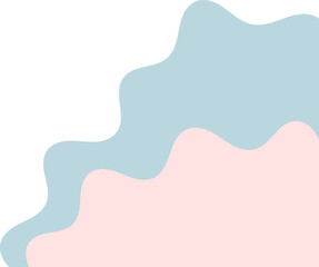 blue pink wavy corner. fluid corner illustration