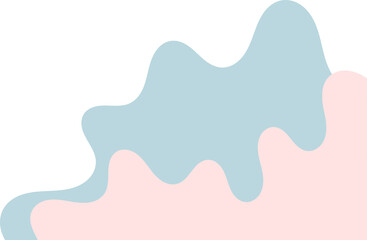 blue pink wavy corner. fluid corner illustration