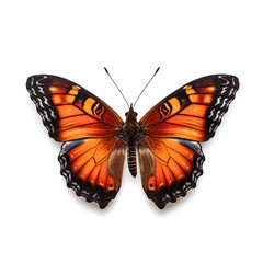 Fototapeta na wymiar Red butterfly isolated on white background
