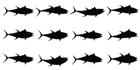 Tuna fish silhouette vector eps 10