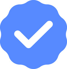 Blue checkmarks. Blue tick. Profile verification icon vector