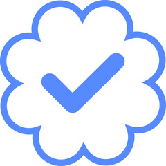 Blue checkmarks. Blue tick. Profile verification icon vector